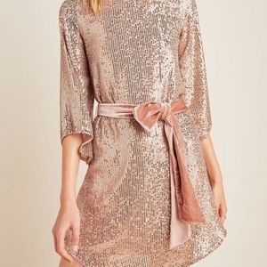 ANTHROPOLOGIE Starling Sequined Tunic Dress